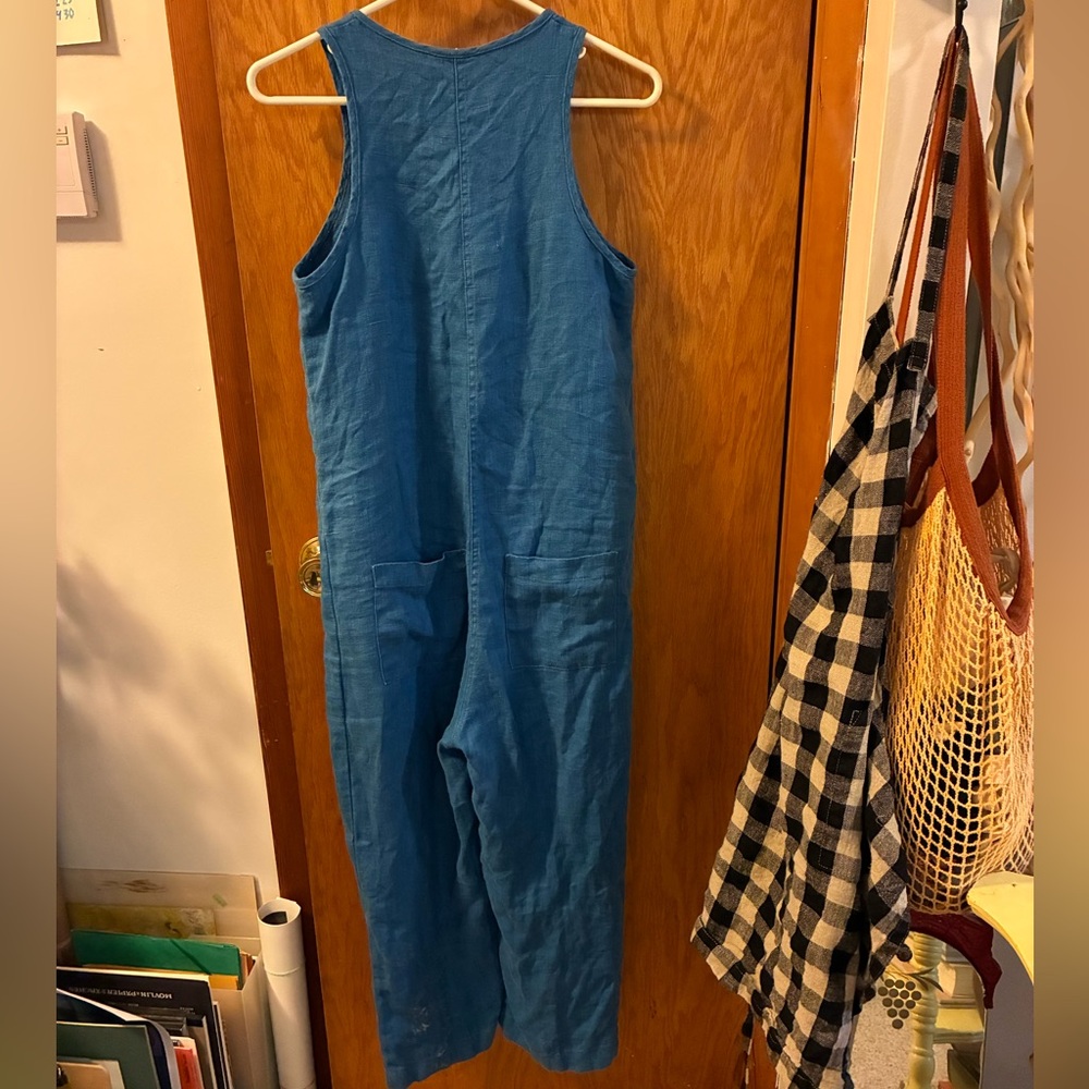 Beaton Blue Linen Jumpsuit size XS - Picture 5 of 10